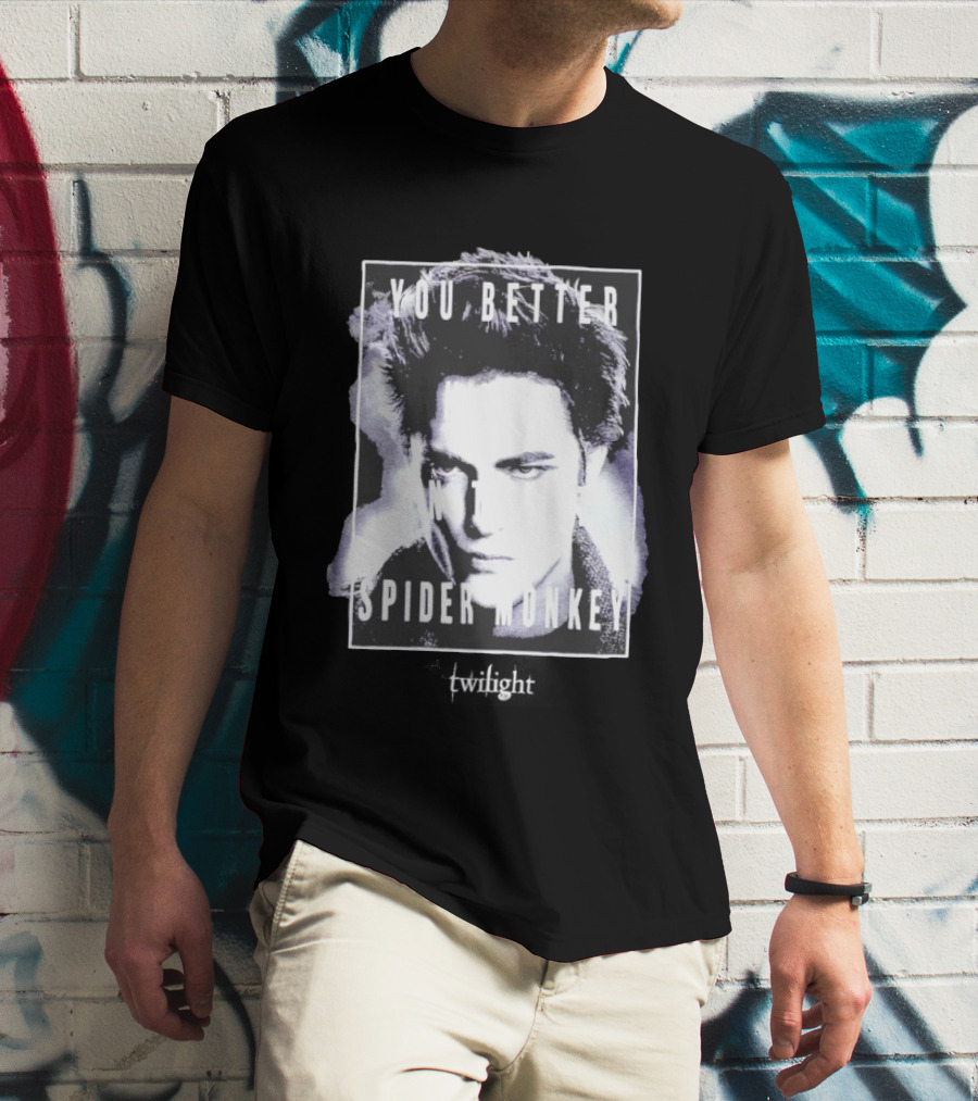 The Twilight Saga You Better Hold On Tight Spider Monkey Edward T-Shirt
