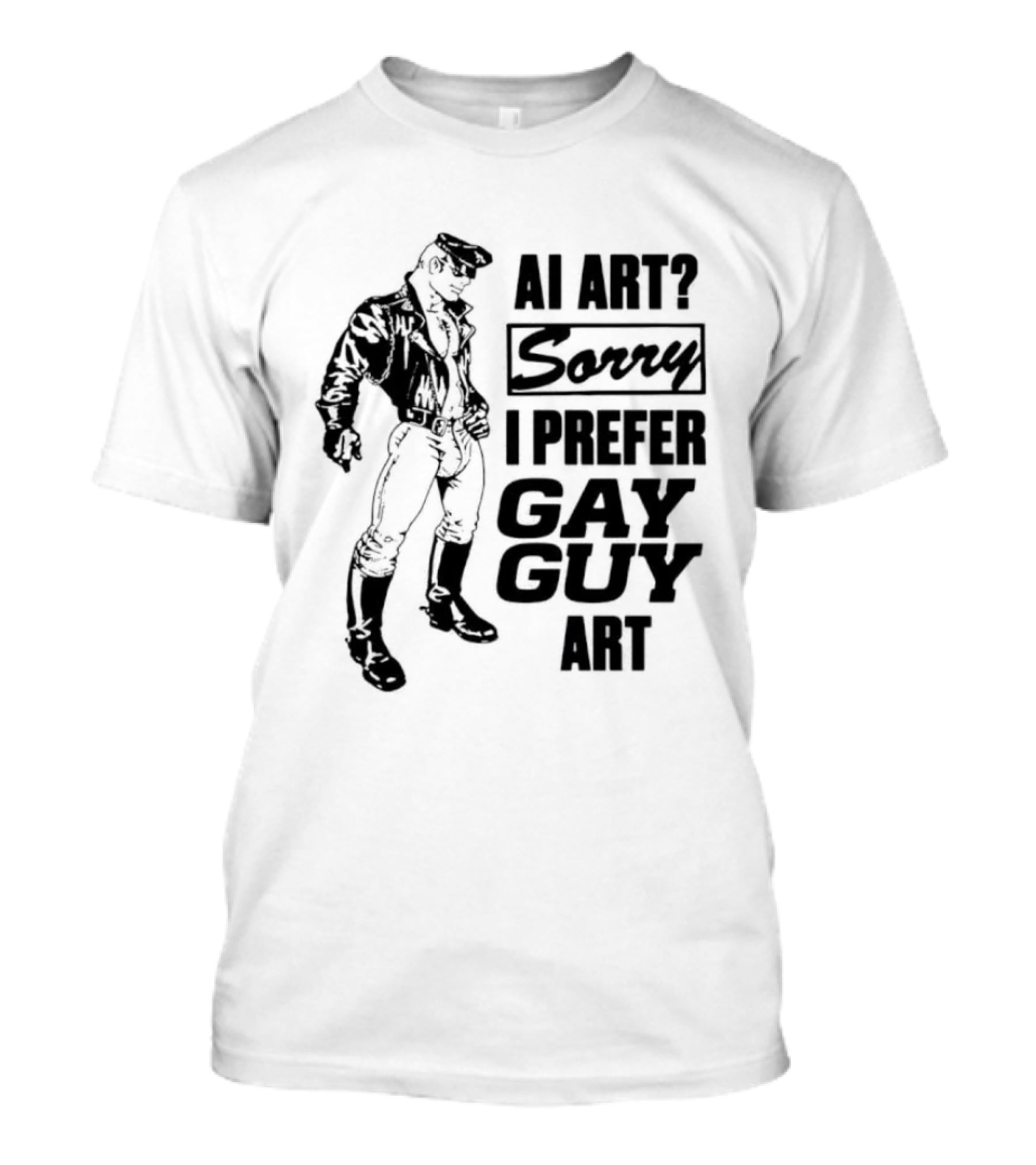 AI Art Sorry I Prefer Gay Guy Art Biker T-Shirt