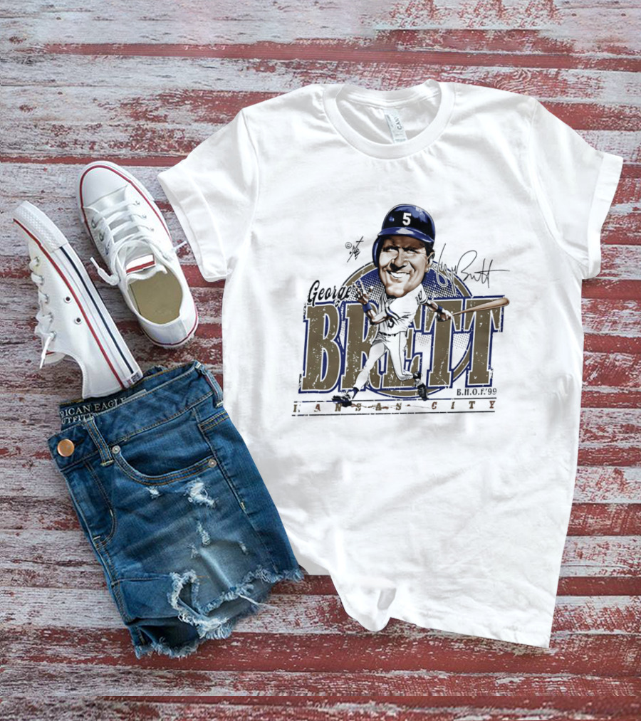 George Brett Kansas City Royals H.O.F. 1999 Bruce Stark T-Shirt
