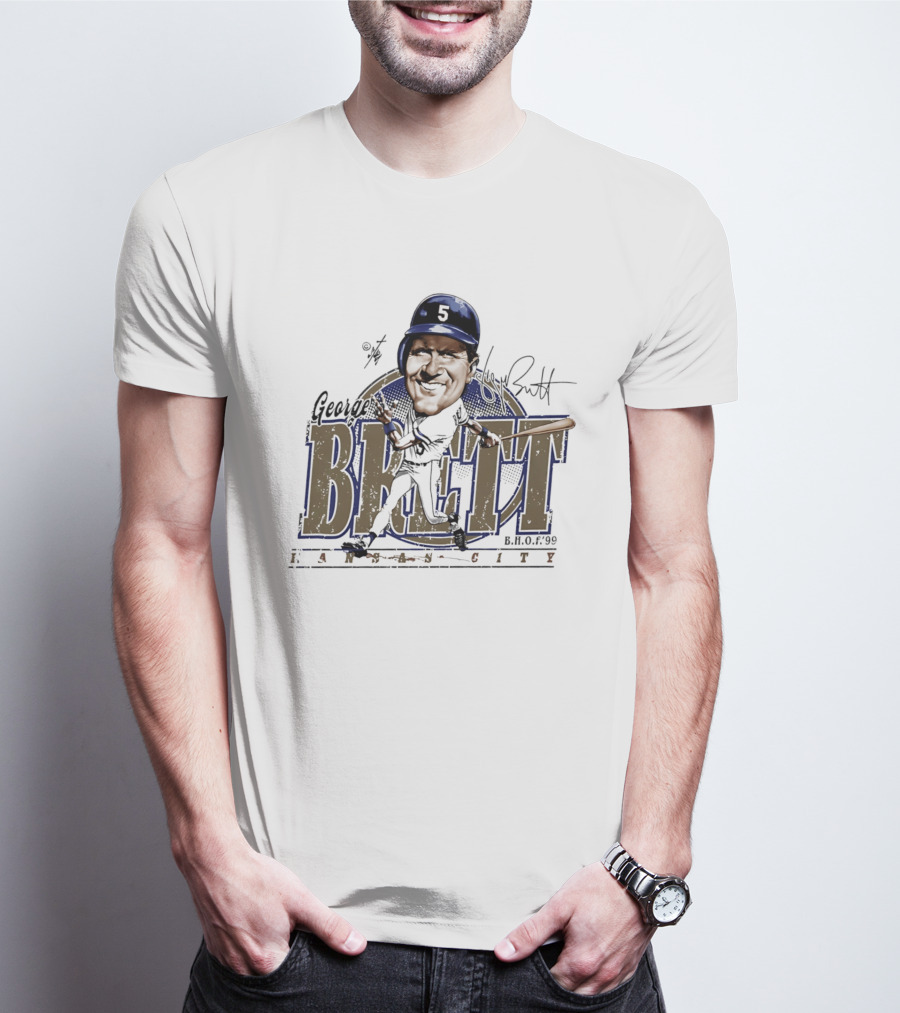 George Brett Kansas City Royals H.O.F. 1999 Bruce Stark T-Shirt