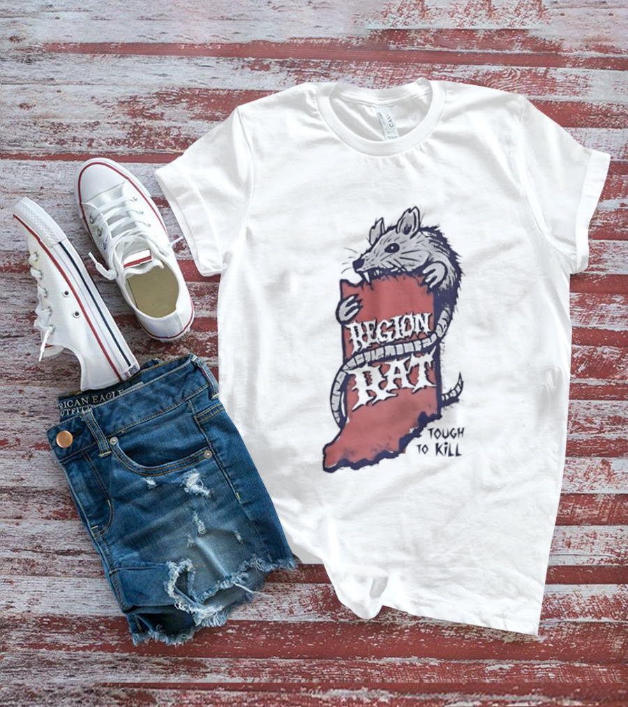 Region Rat Indiana State Map Tough To Kill T-Shirt