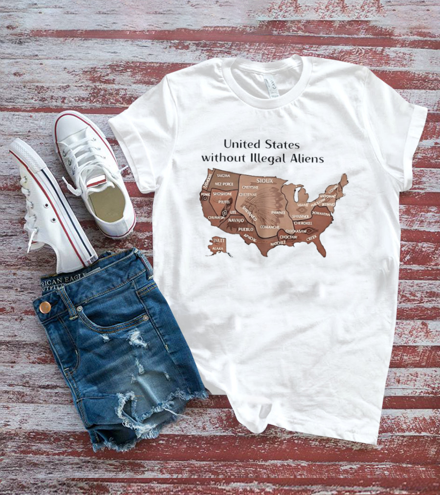 United States Map Featuring Native Tribes And Nations T-Shirt