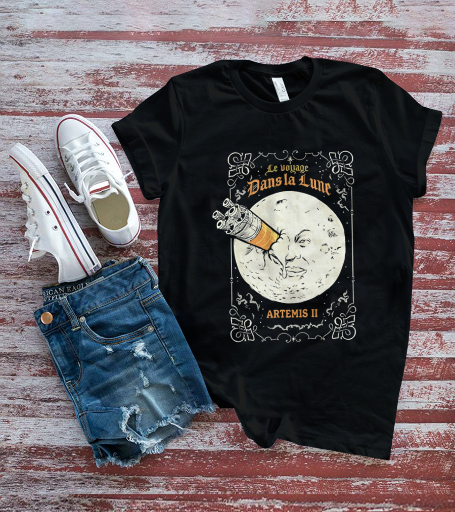 Le Voyage Dans La Lune Artemis II Moon Exploration T-Shirt