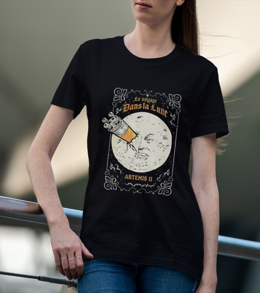 Le Voyage Dans La Lune Artemis II Moon Exploration T-Shirt
