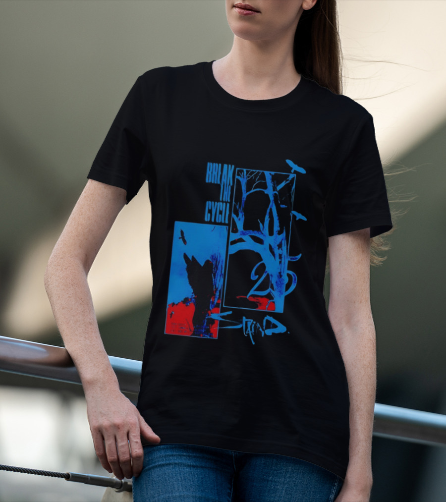 Staind Break The Cycle 25 Anniversary Peaceful Day Vibrant Blue Nature Scene T-Shirt