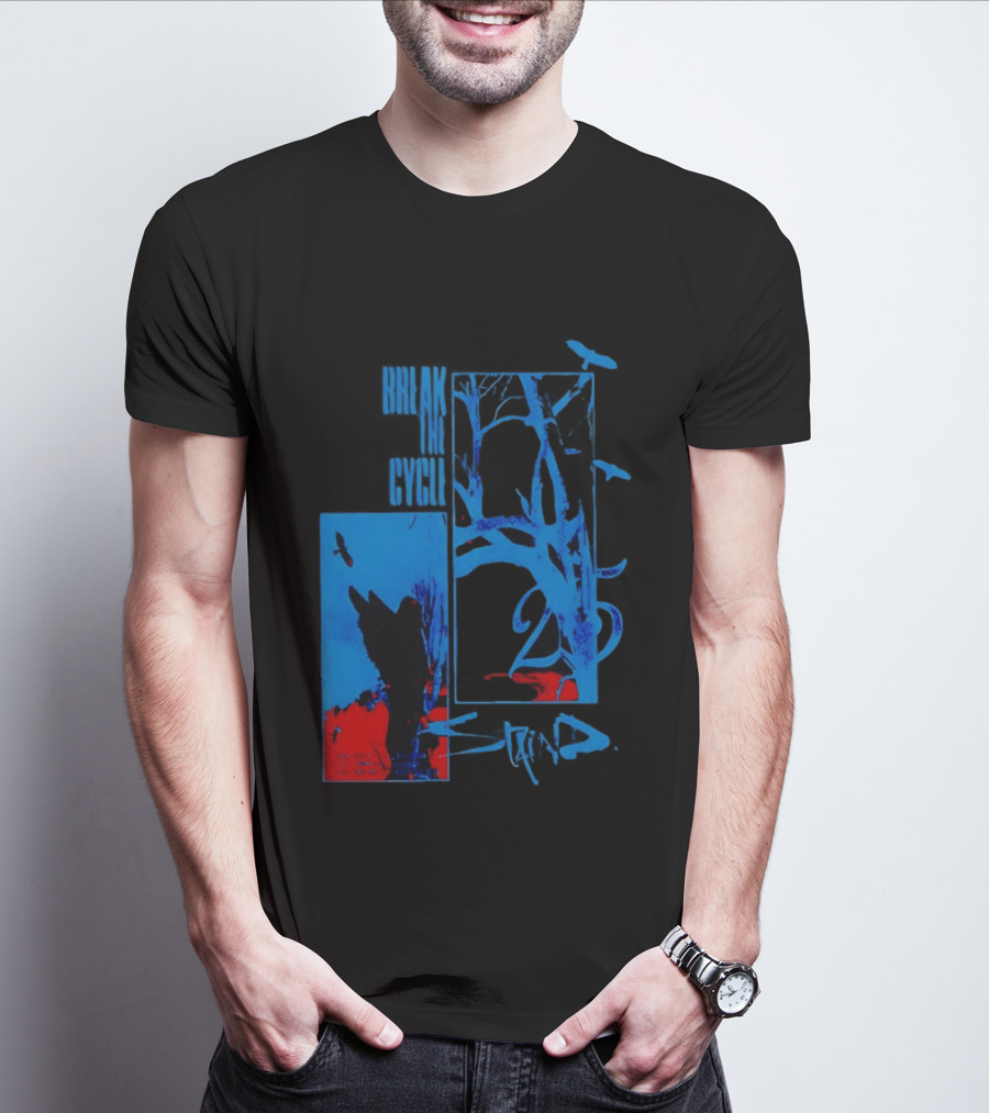 Staind Break The Cycle 25 Anniversary Peaceful Day Vibrant Blue Nature Scene T-Shirt
