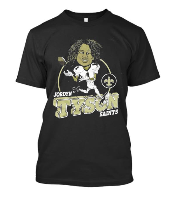 New Orleans Saints Jordyn Tyson Number 1 Caricature Fleur De Lis T-Shirt