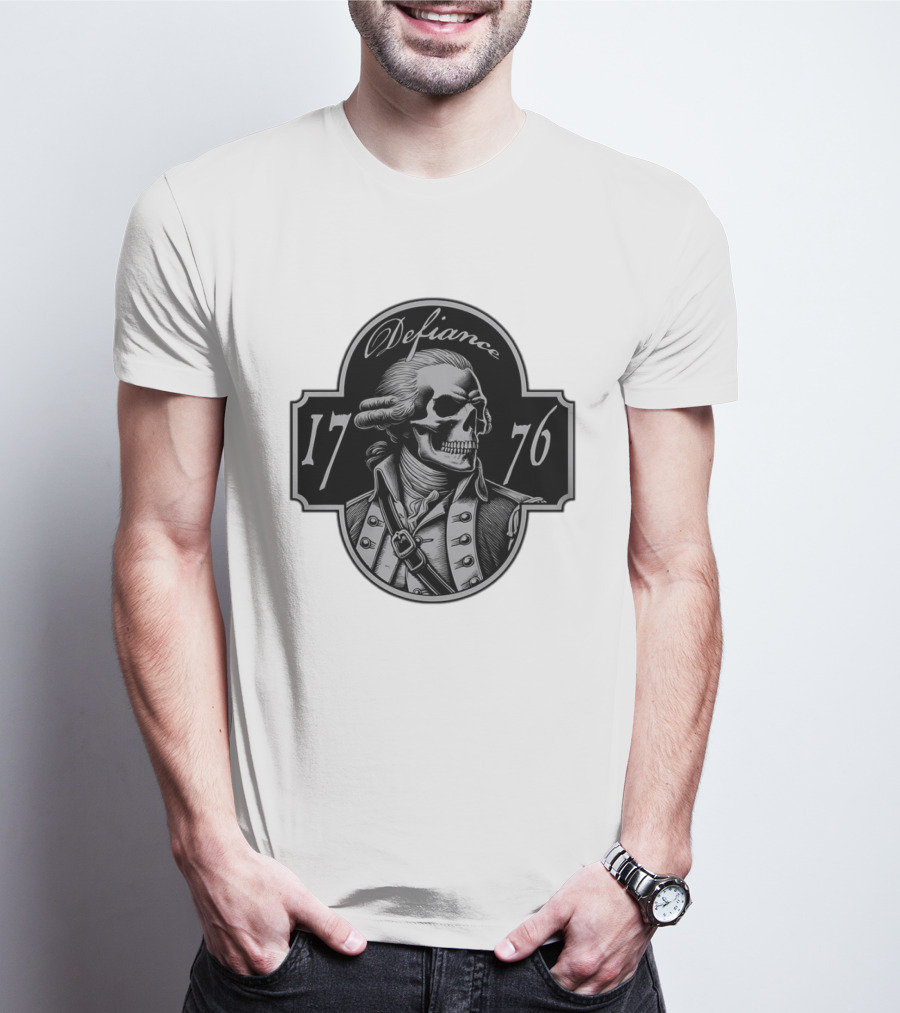 Defiance 1776 George Washington Skeleton Patriotic T-Shirt