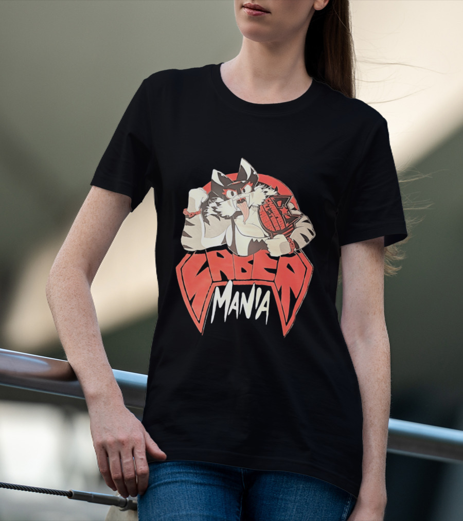 Ring Cats Saber Mania Wrestling Champion Feline T-Shirt