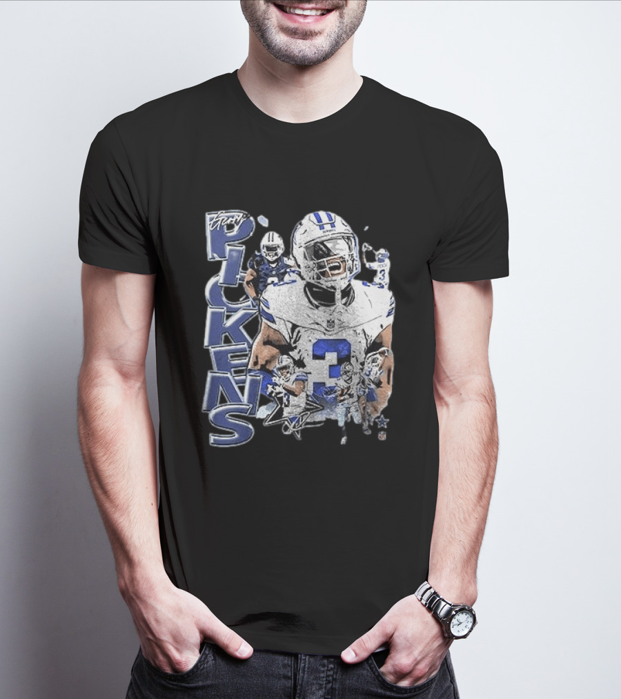 Dallas Cowboys George Pickens Player 3 Star Fans Collection T-Shirt