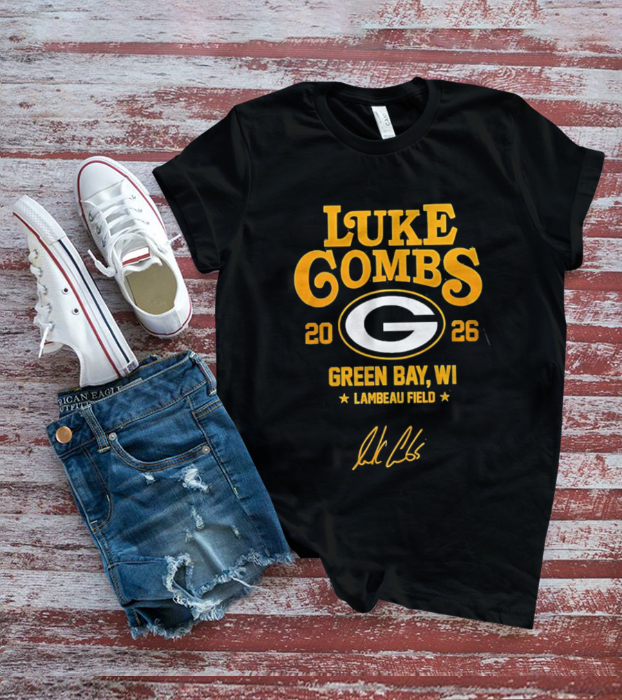 Luke Combs 2026 Green Bay WI Lambeau Field Packers Tour T-Shirt