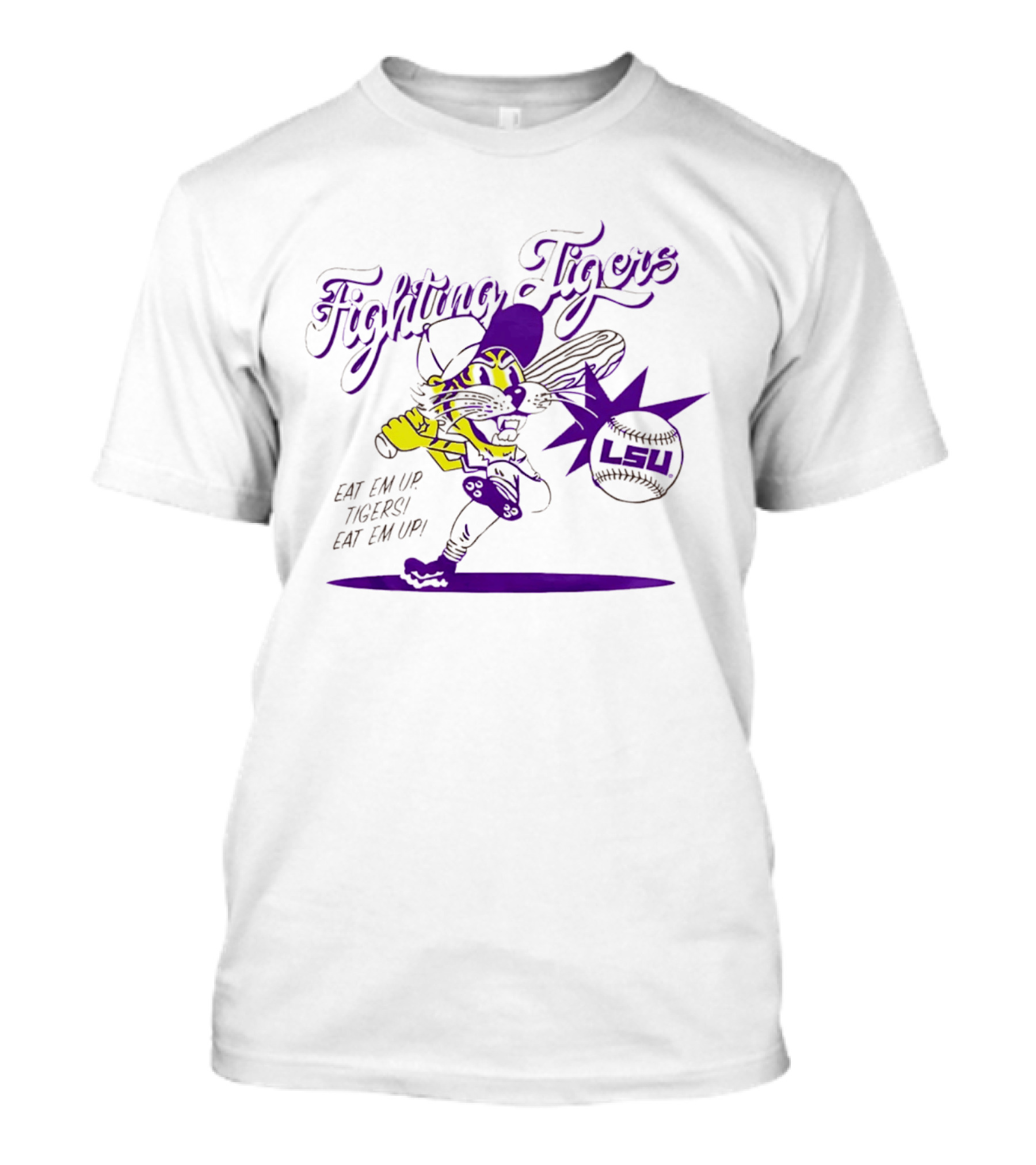 LSU Baseball Fighting Tigers Eat Em Up Tigers Eat Em Up T-Shirt