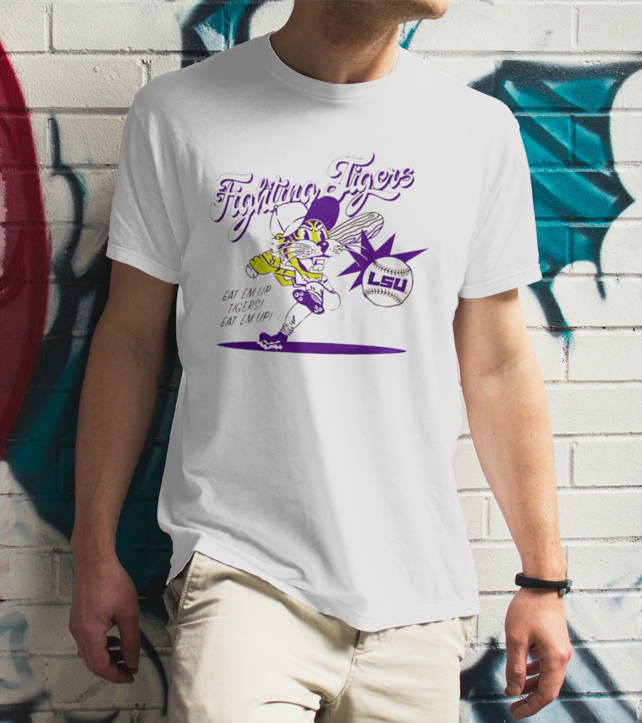LSU Baseball Fighting Tigers Eat Em Up Tigers Eat Em Up T-Shirt