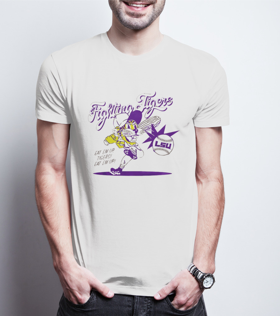 LSU Baseball Fighting Tigers Eat Em Up Tigers Eat Em Up T-Shirt