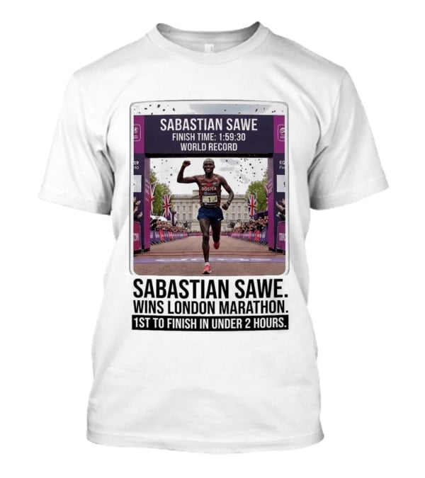 Sabastian Sawe Finish Time 1:59:30 World Record London Marathon T-Shirt