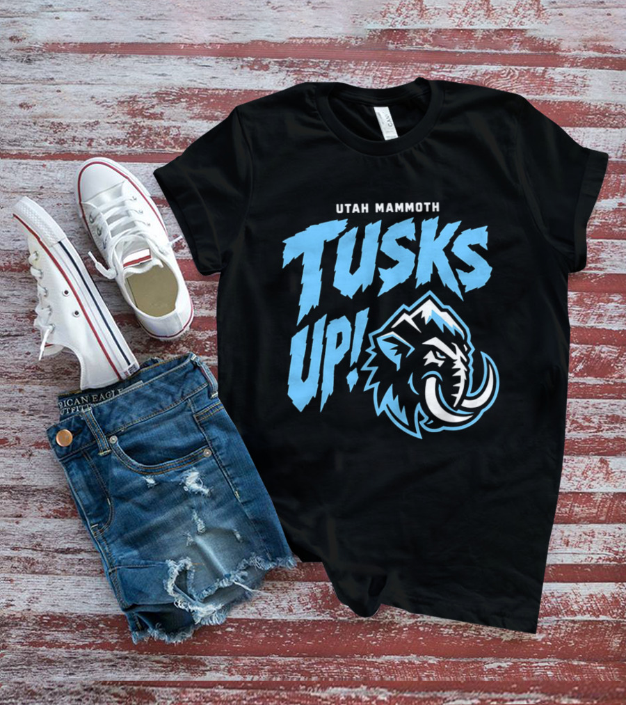 Utah Mammoth Tusks Up Fierce Mammoth Head T-Shirt