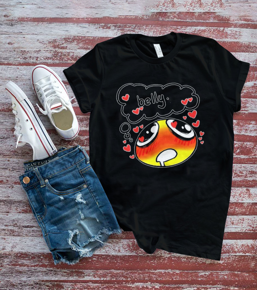 Belly Emoji Meme Cute Heart Love Doodle T-Shirt