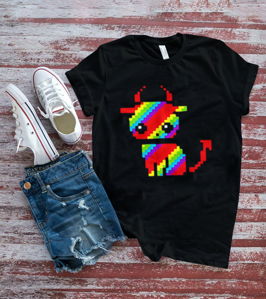 Nyan Cat Heavy Metal Devil Pixel Rainbow Devil Cat T-Shirt