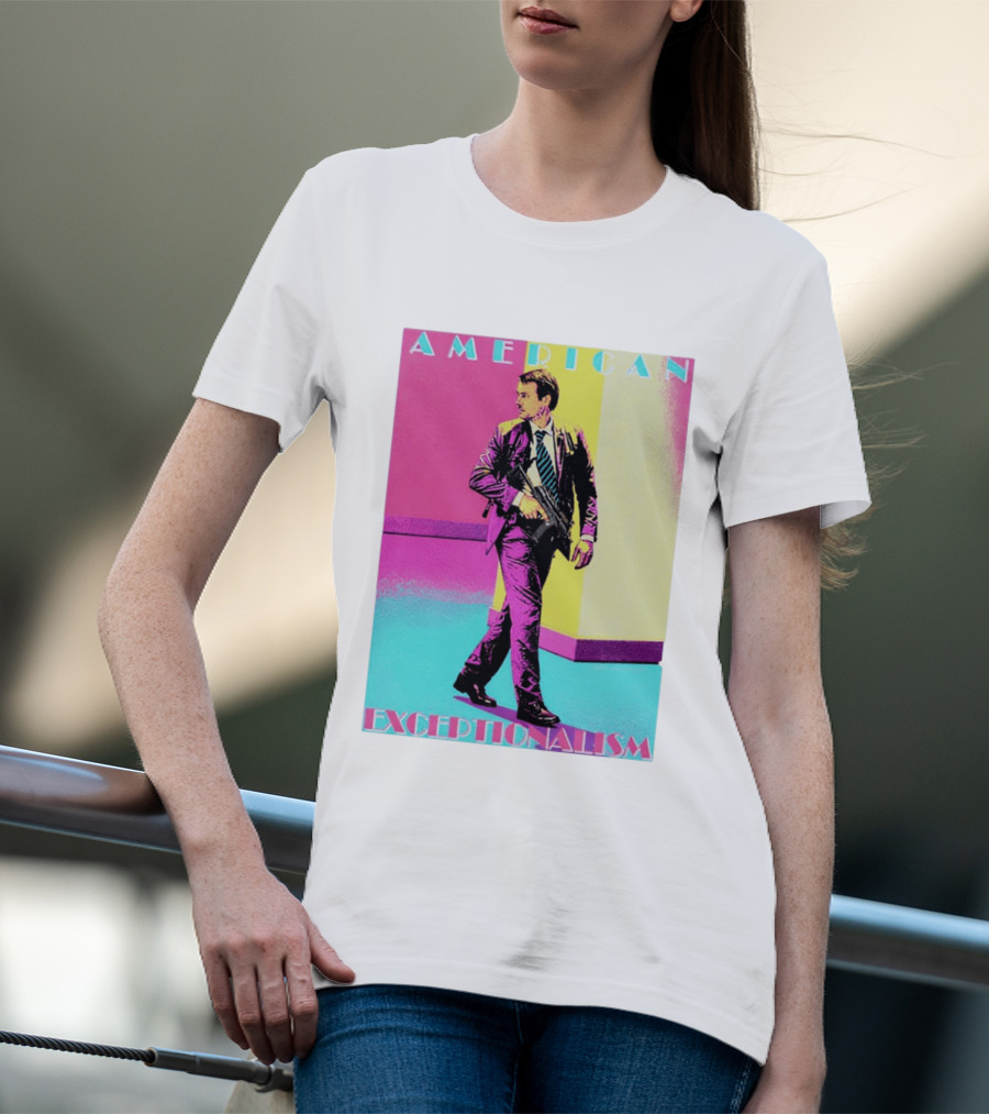American Exceptionalism Retro Pop Art Style Man With Gun T-Shirt