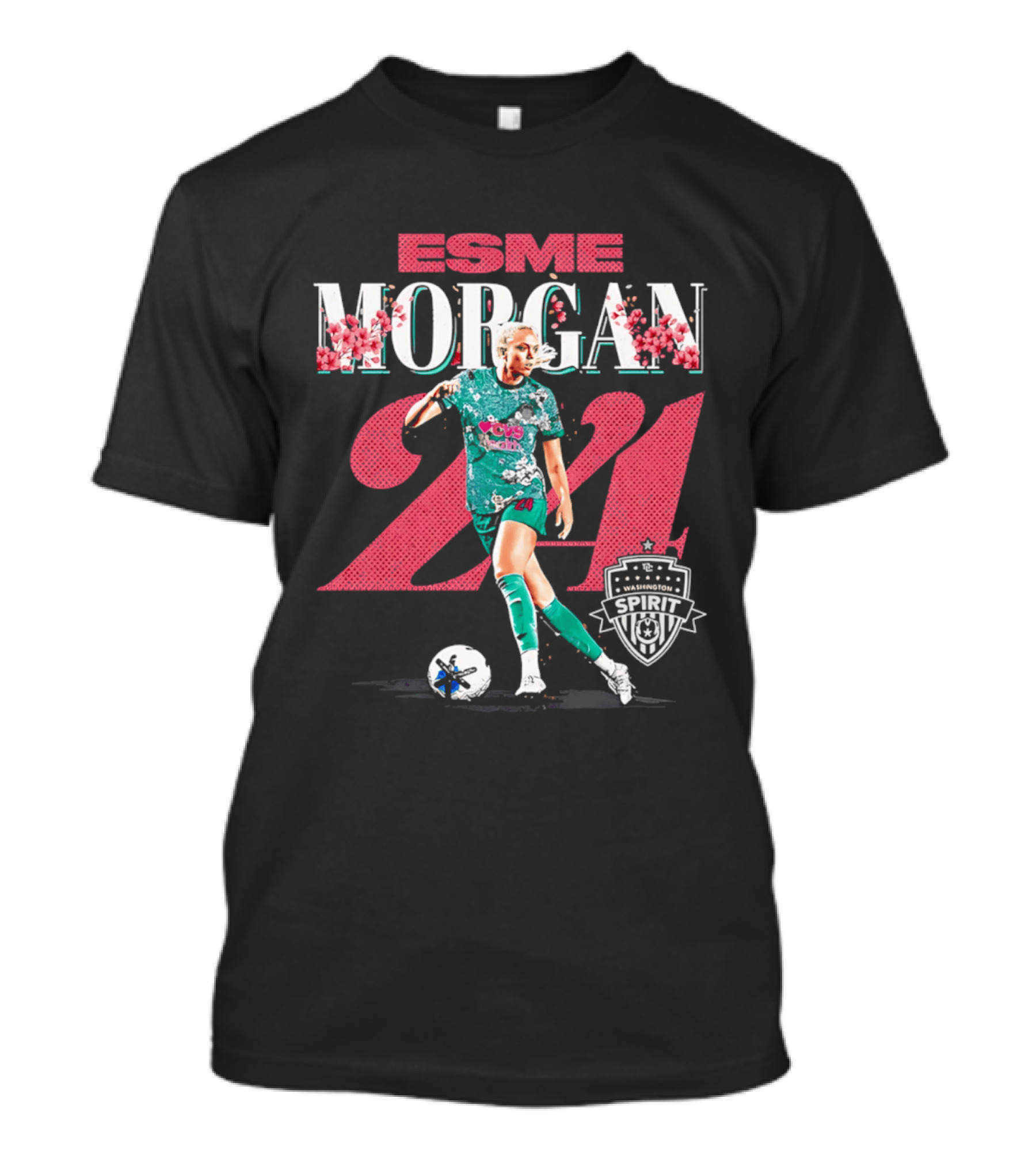 Esme Morgan 24 Washington Spirit Cherry Blossom Soccer Player T-Shirt