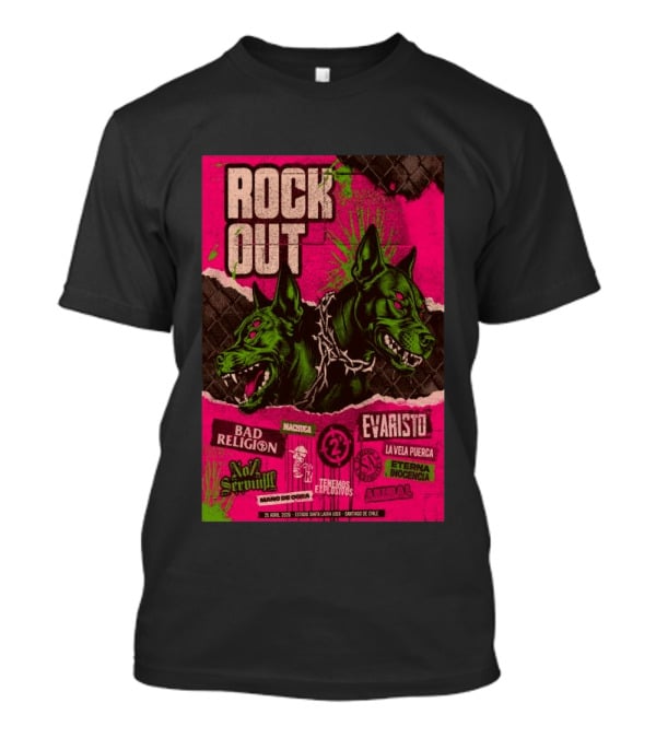 Rock Out Bad Religion Evaristo Santiago Chile April 25 2026 Serigrafía T-Shirt
