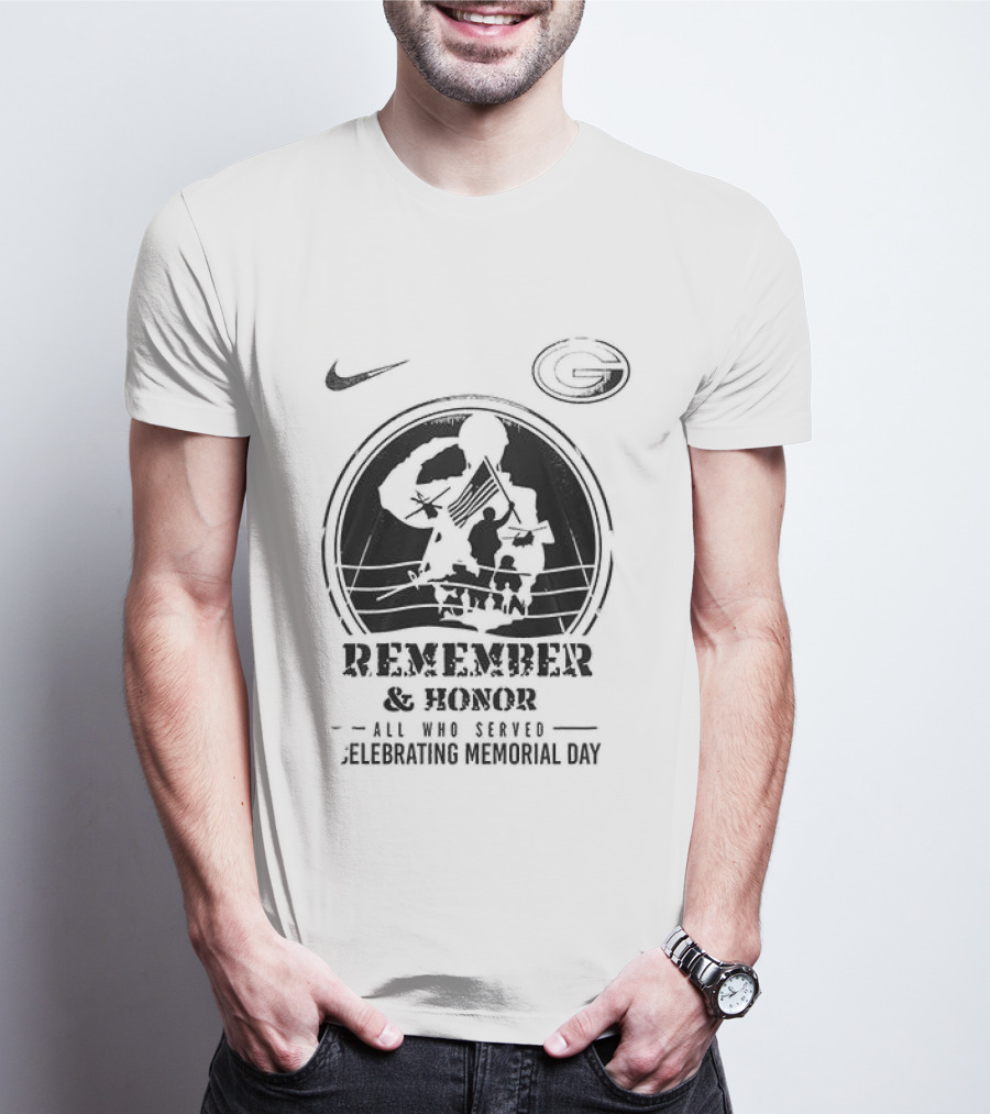 Remember & Honor Green Bay Packers Celebrating Memorial Day T-Shirt