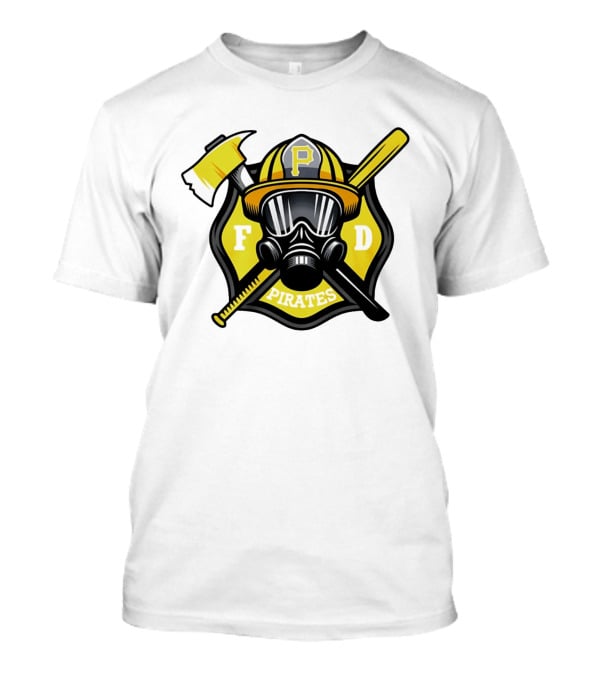 Pittsburgh Pirates Firefighter Helmet Ax FD Spirit T-Shirt
