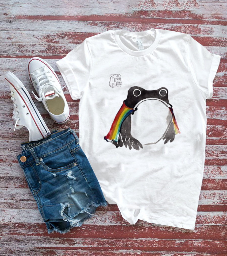 Pride Frog Rainbow Cloak Cheerful Vibe T-Shirt