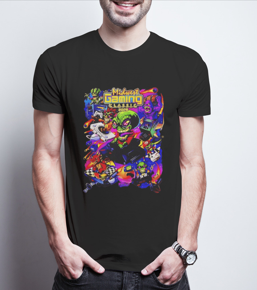 Midwest Gaming Classic 2026 Alien Retro Video Game Characters T-Shirt
