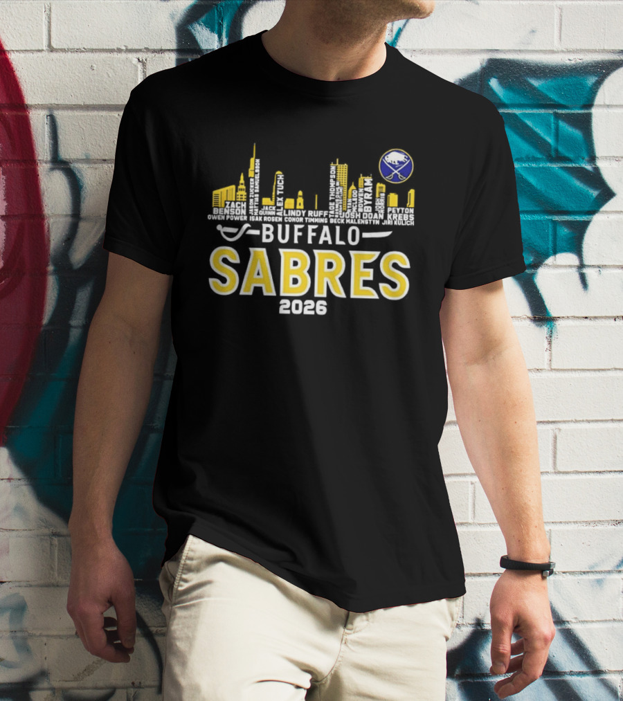 Buffalo Sabres 2026 Skyline NHL Players T-Shirt