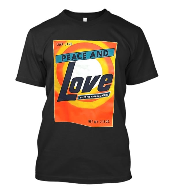 Peace And Love Makes The World Go Round Lava Land Retro Style 2.15 Oz T-Shirt