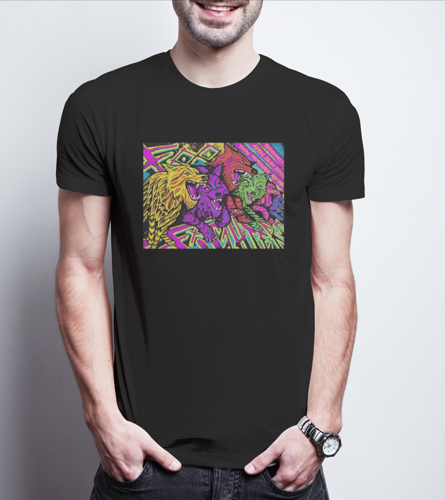 Foo Fighters Bridgeport April 28 2026 Total Nightmare Neon Wolves T-Shirt