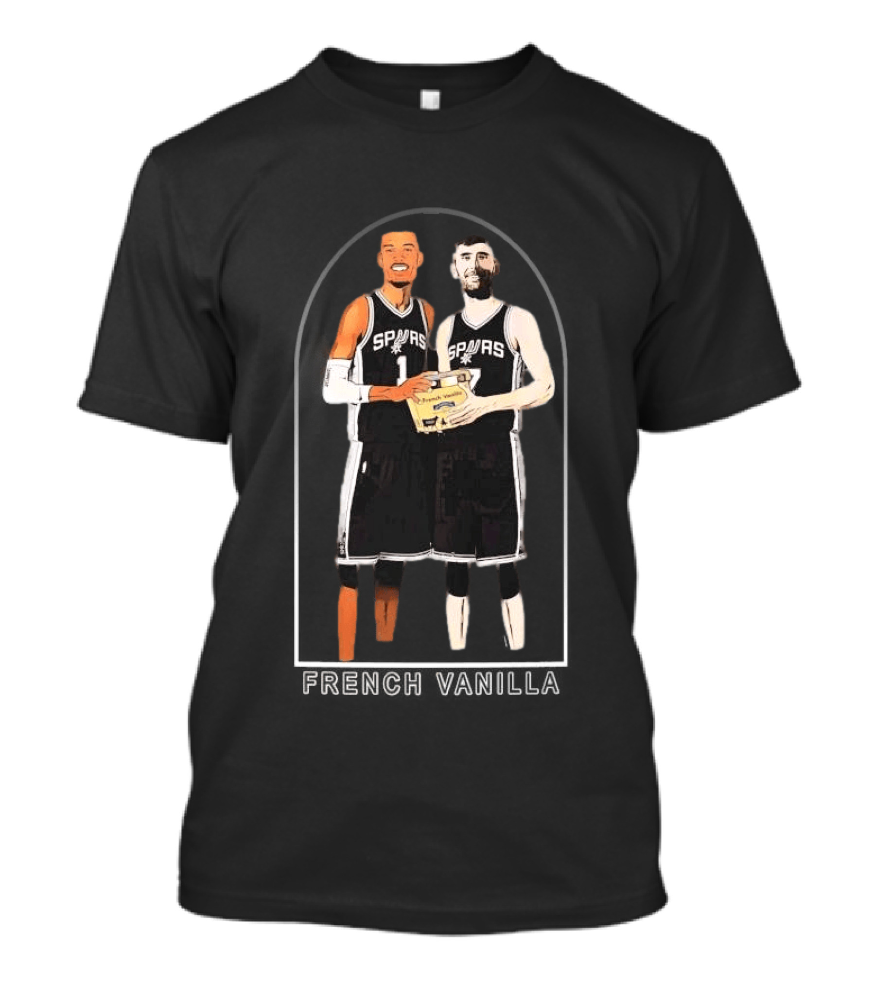 Spurs Duo French Vanilla Victor Wembanyama Luke Kornet Collaboration T-Shirt