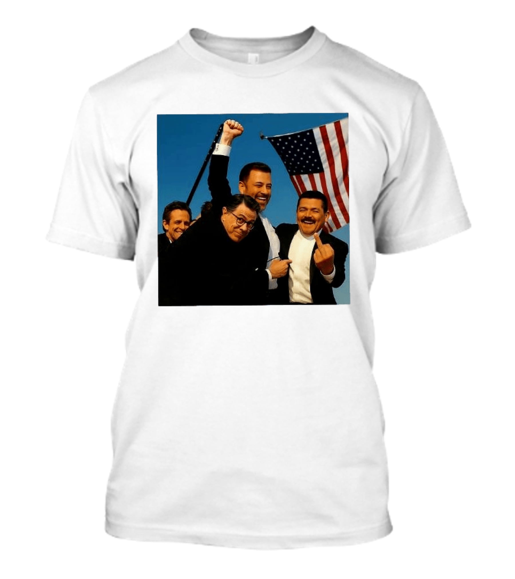 Jimmy Kimmel Stephen Colbert Seth Meyers American Flag Comedy Showdown T-Shirt
