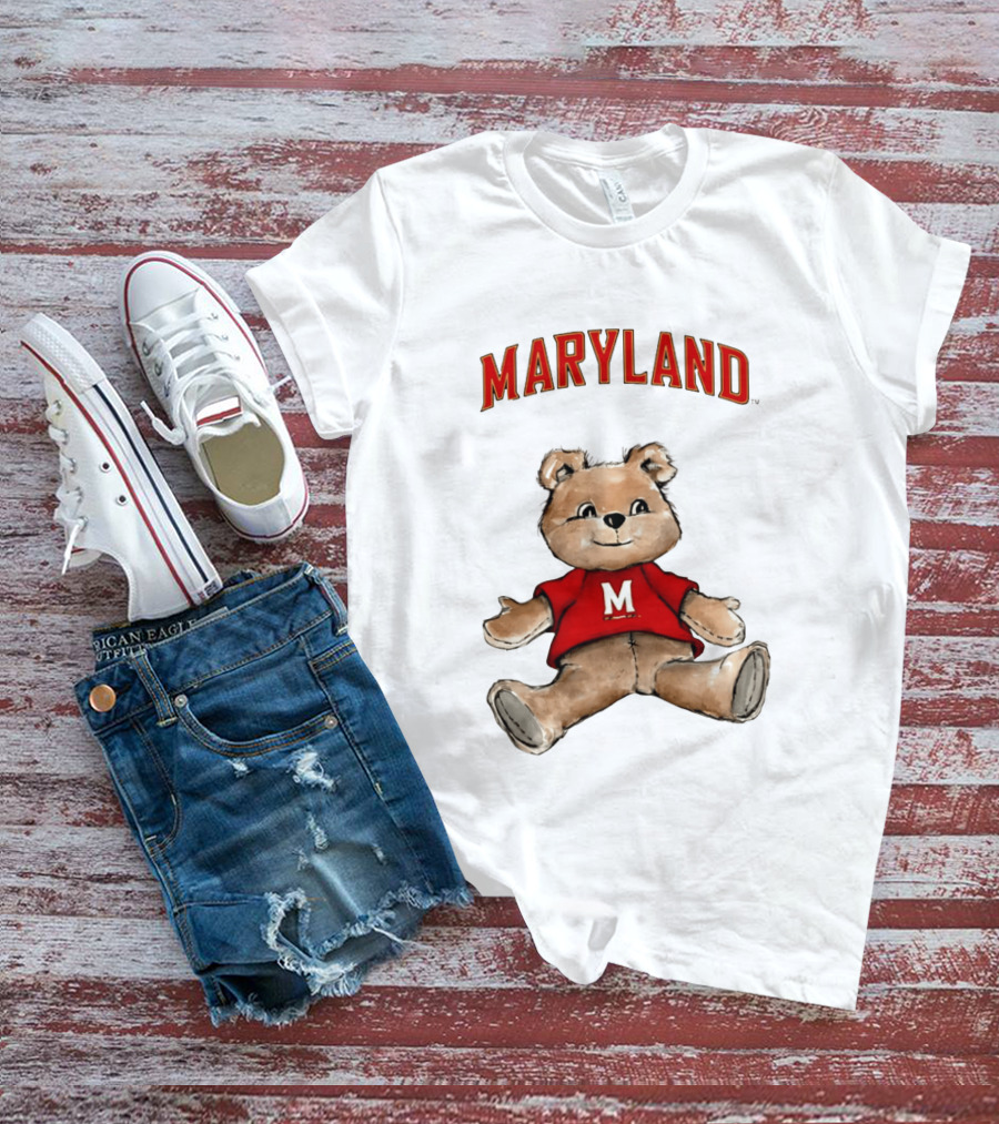 Maryland Terrapins Teddy Bear Cartoon M Sweater T-Shirt