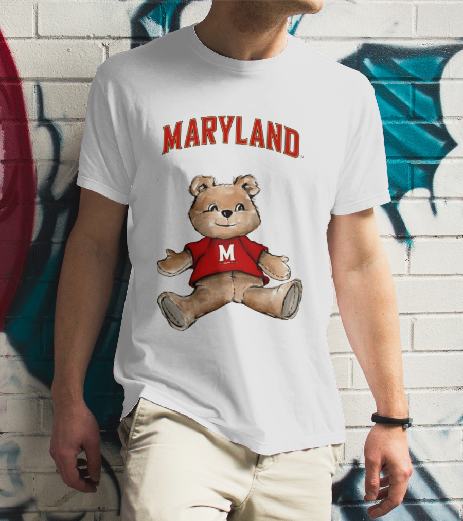 Maryland Terrapins Teddy Bear Cartoon M Sweater T-Shirt