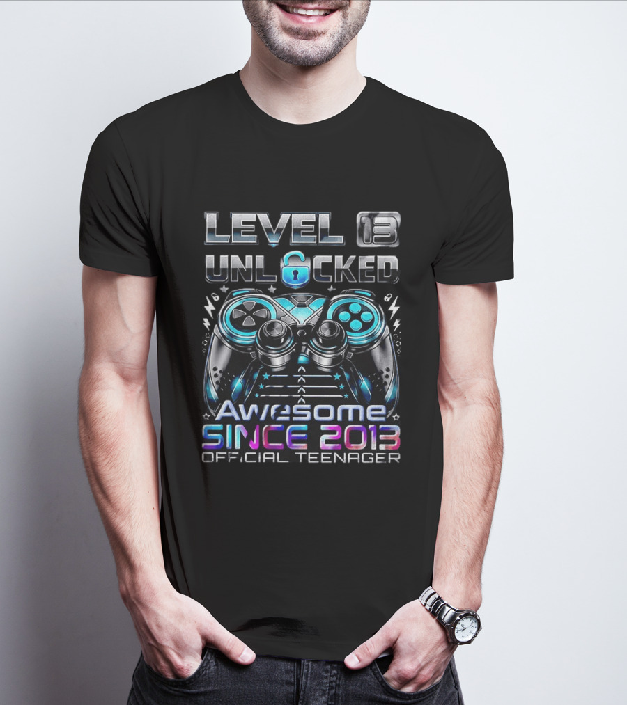 Level 13 Unlocked Awesome Since 2013 Official Teenager T-Shirt