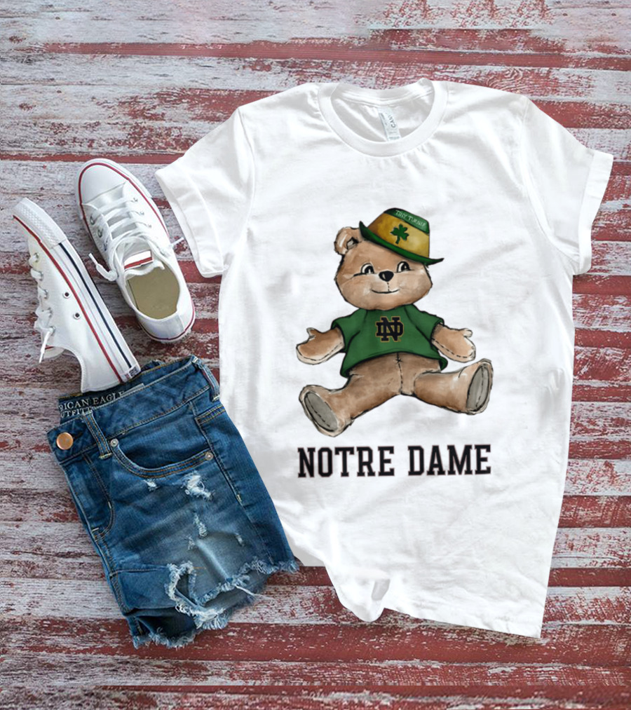 Notre Dame Fighting Irish Teddy Bear ND Logo Hat T-Shirt