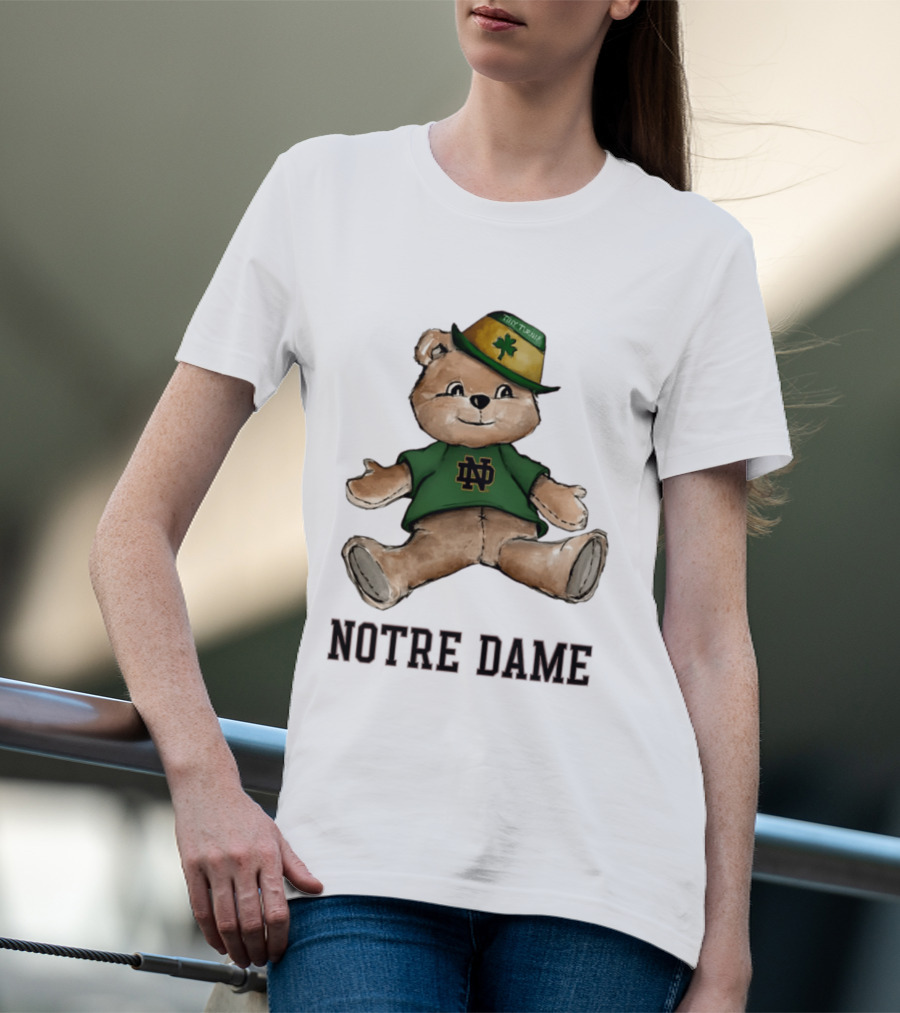 Notre Dame Fighting Irish Teddy Bear ND Logo Hat T-Shirt