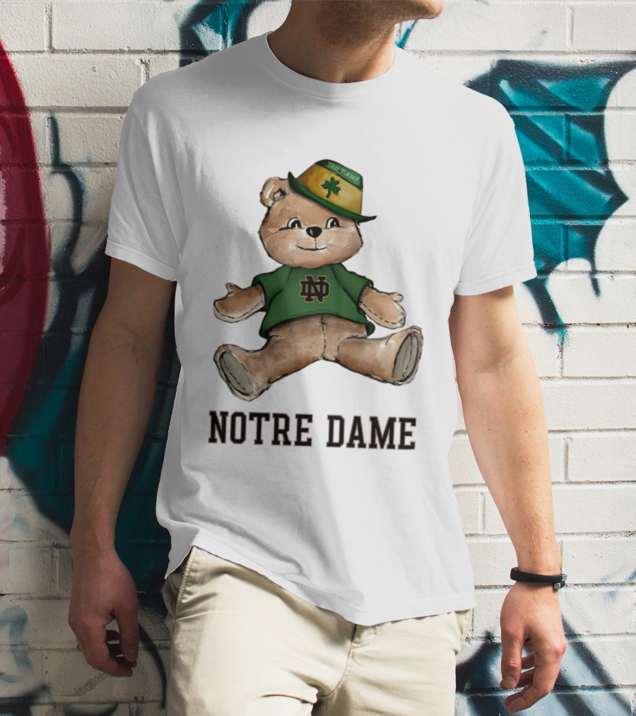 Notre Dame Fighting Irish Teddy Bear ND Logo Hat T-Shirt