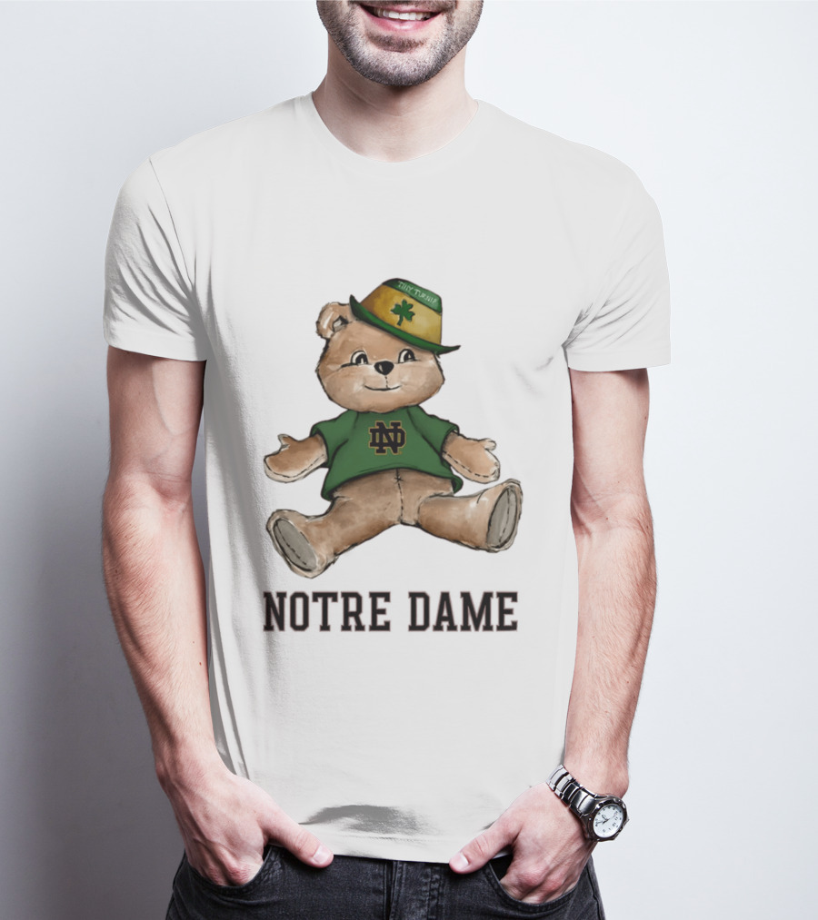 Notre Dame Fighting Irish Teddy Bear ND Logo Hat T-Shirt