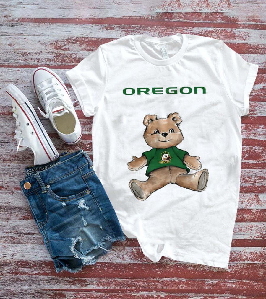 Oregon Ducks Teddy Bear Cartoon T-Shirt