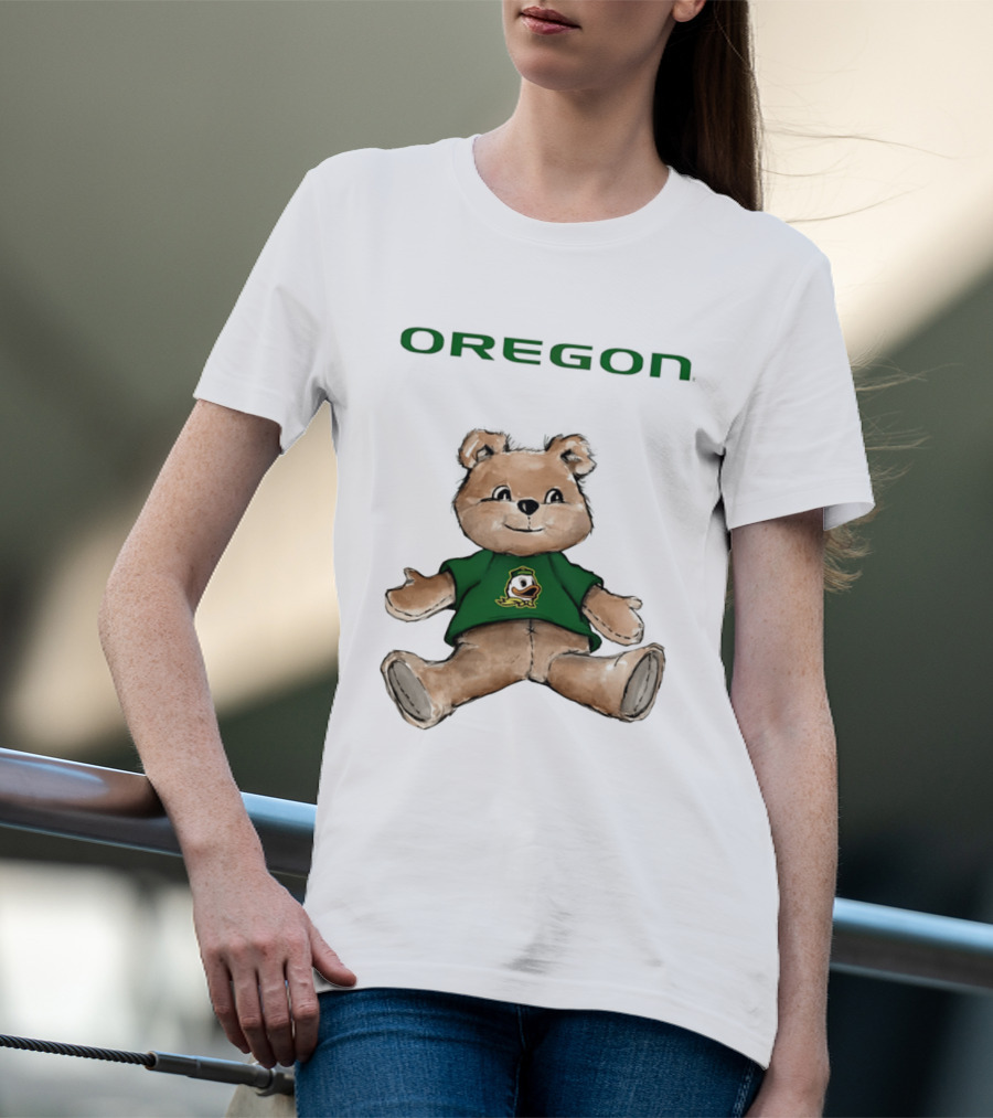 Oregon Ducks Teddy Bear Cartoon T-Shirt