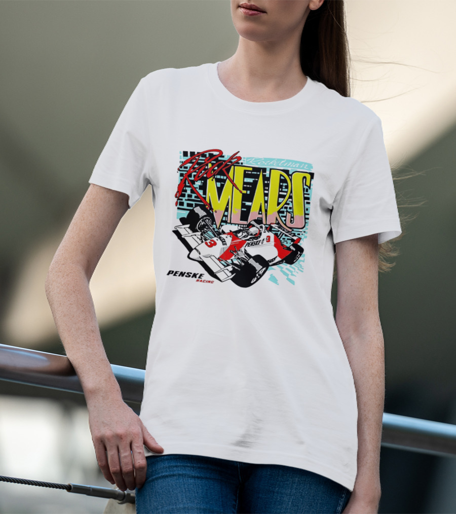 Rick Mears 90s Neon Penske Racing Car Number 3 And 5 T-Shirt