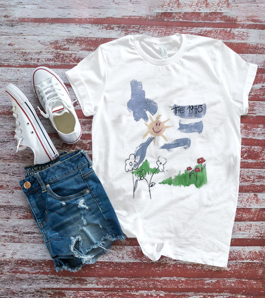 The 1975 Doodle Happy Sun And Flowers T-Shirt