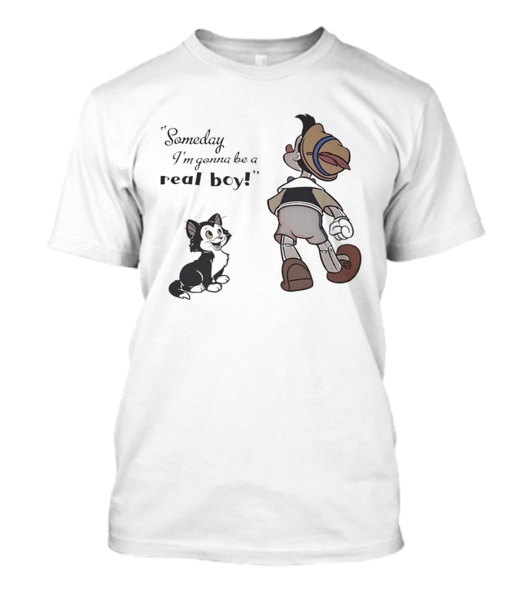 Someday I'm Gonna Be A Real Boy Pinocchio And Figaro Disney T-Shirt