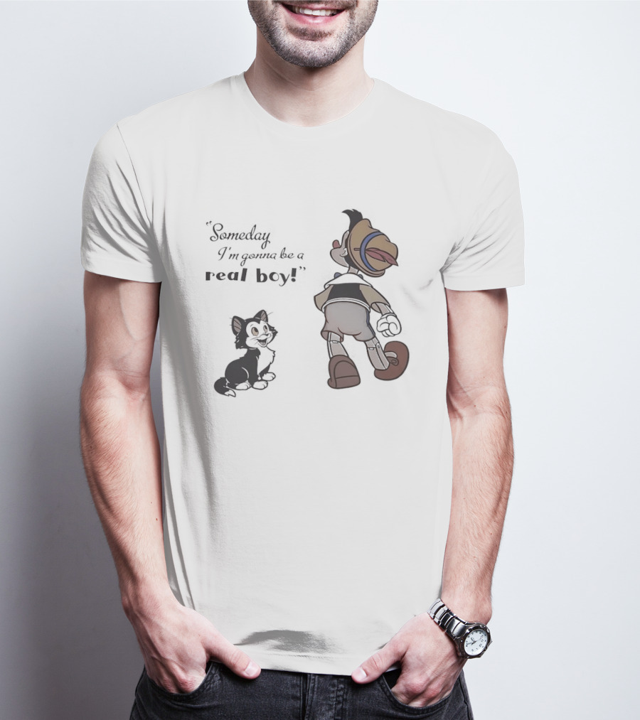 Someday I'm Gonna Be A Real Boy Pinocchio And Figaro Disney T-Shirt