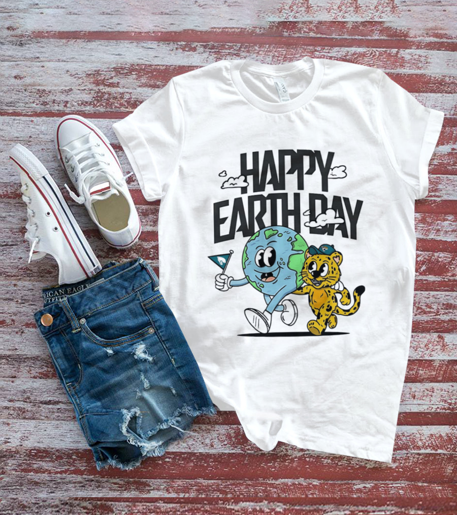 Jacksonville Jaguars Happy Earth Day Celebration With Earth And Jaguar T-Shirt