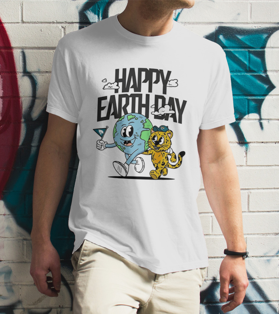 Jacksonville Jaguars Happy Earth Day Celebration With Earth And Jaguar T-Shirt