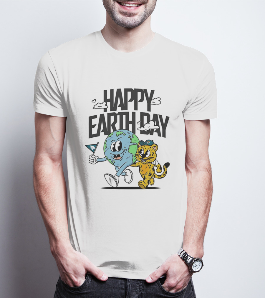 Jacksonville Jaguars Happy Earth Day Celebration With Earth And Jaguar T-Shirt